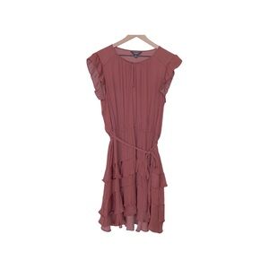 Simply Vera Verawang.  Copper Color soft Ruffle Sleeves Elastic Waist Dress XL